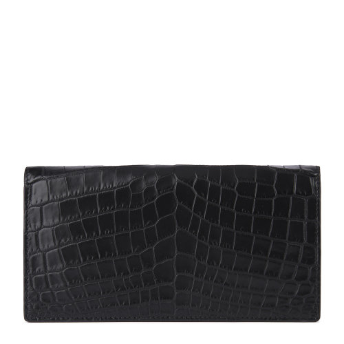 【秒发】Bottega Veneta/葆蝶家 男女同款翻盖式长款鳄鱼皮钱包