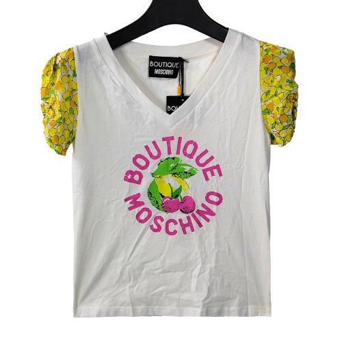 MOSCHINO/莫斯奇诺白色女士短袖T恤HA12O38404002