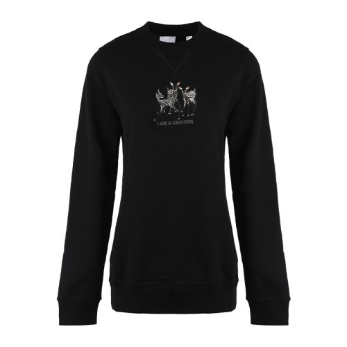 BURBERRY/博柏利21新品鹿图案刺绣棉质宽松女卫衣女士套头卫衣8042883