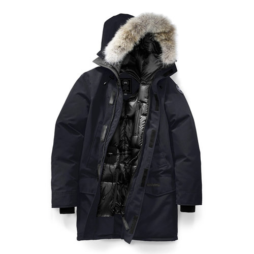 CANADA GOOSE/加拿大鹅   LANGFORD黑标系列 男士海军蓝色连帽毛边防风派克大衣2062MB-MARINE