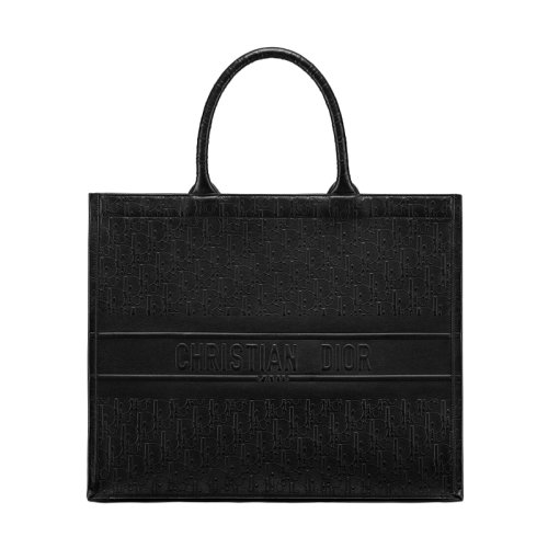 DIOR/迪奥 BOOK TOTE系列 黑色Dior斜纹压花小牛皮手提托特包 M1286ZWSO_M900
