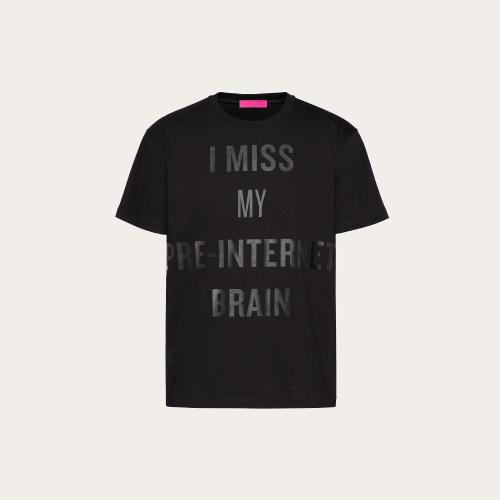  VALENTINO华伦天奴 22年秋冬 女士 短袖T恤 T-SHIRT EN COTON a IMPRIMé ??I MISS MY PRE-I