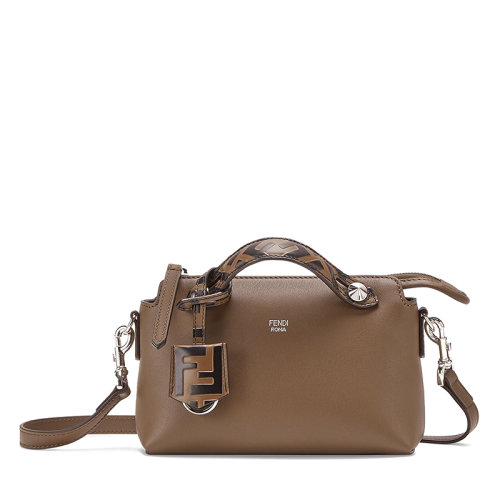 FENDI/芬迪 20  BY THE WAY系列 女士迷你棕色小牛皮FENDI ROMA印花单肩斜挎波士顿包8BL145A6COF0H3C