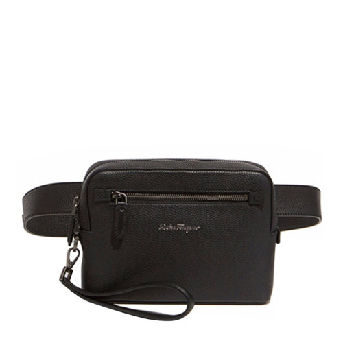 Salvatore Ferragamo/菲拉格慕 男士黑色字母logo印花腰包 24-0977-693130(99新未使用)