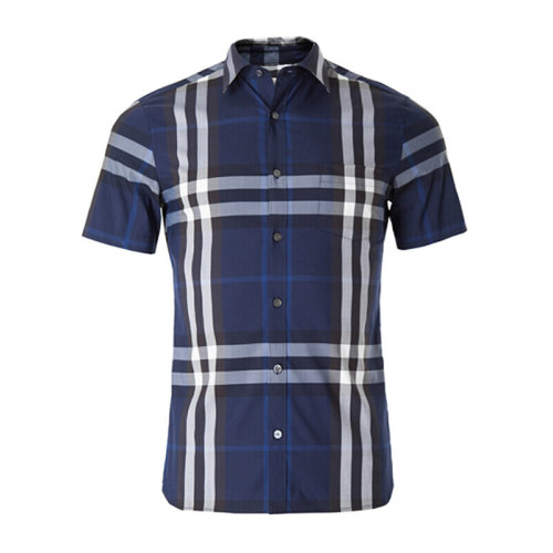 BURBERRY/博柏利  男装 服装  男士经典格纹棉质休闲短袖衬衫 男士短袖衬衫