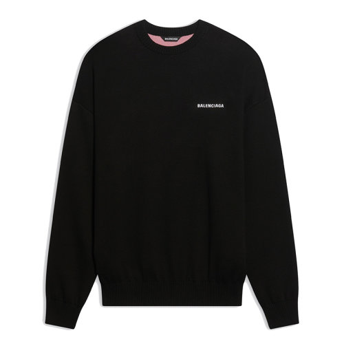Balenciaga/巴黎世家      Political Campaign Sweater系列 男士黑色混棉针织卫衣运动衫675292T31761000