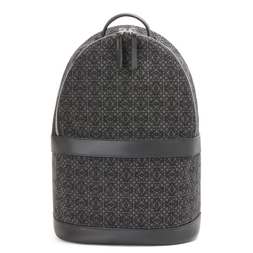 LOEWE/罗意威 ANAGRAM系列 黑色提花小牛皮圆形背包0010651149