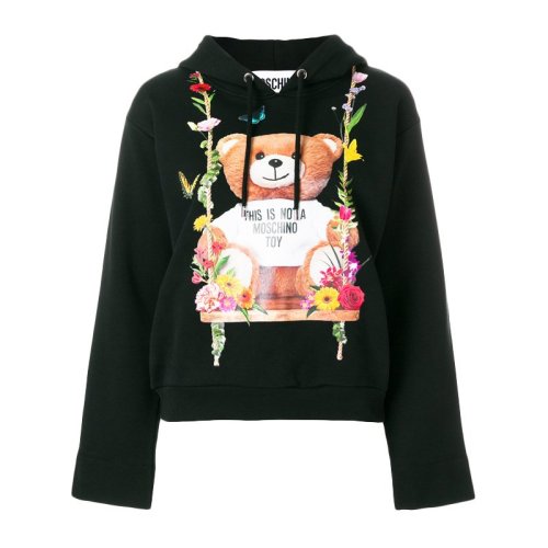 Moschino 莫斯奇诺 女装 服饰 棉质Toy bear花卉连帽衫长袖 女卫衣