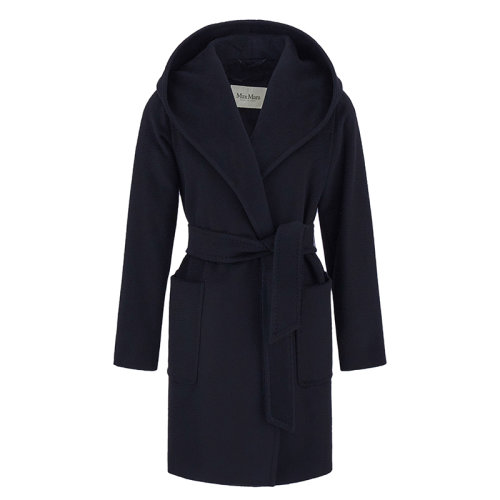 MaxMara/麦丝玛拉 22年秋冬新款 RIALTO系列 女士海军蓝色短款浴袍大衣1016082906003
