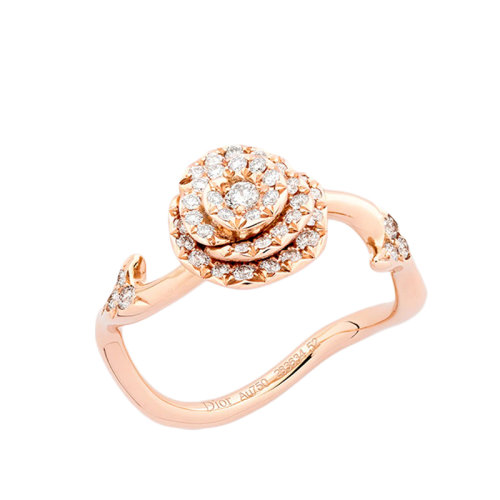 DIOR/迪奥 22春夏新款ROSE COUTURE系列 小号18k金玫瑰金镶嵌钻石戒指JRCO95009_0000