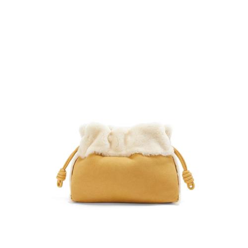  LOEWE罗意威 22年秋冬 女士 手拿包 Flamenco clutch in shearling A411FC1X34-3649
