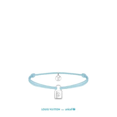  LV路易威登 22年秋冬 女士 手链 Silver Lockit X Doudou Louis 手链，回收银与绳带 Q05171 预定商品2-8周发货