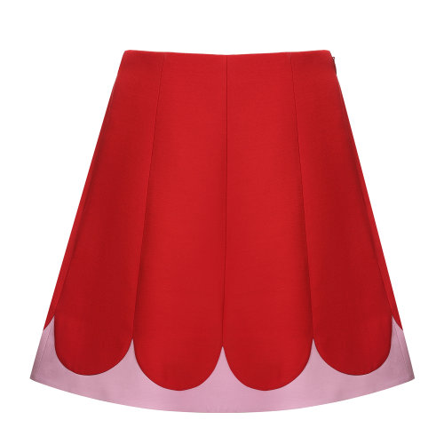 Valentino/华伦天奴 红色 女士绉绸迷你半身裙 TB3RA5F01CFRG1 2020早春