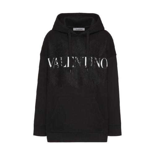  VALENTINO华伦天奴 22年秋冬 女士 卫衣 SWEAT-SHIRT EN JERSEY ET DENTELLE WB3MF11M6K60NI 预定商品1-3周发货