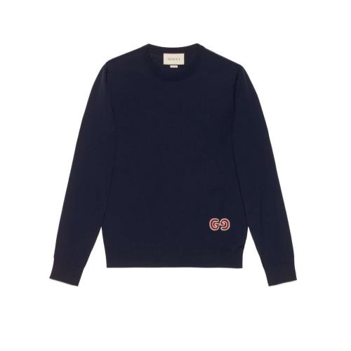  GUCCI古驰 22年秋冬 男士 饰GG羊毛毛衣 576810 XKAOW 4440