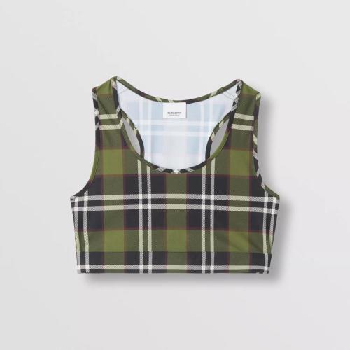  BURBERRY 22年秋冬 女士 格纹弹力尼龙短款上衣 80558461