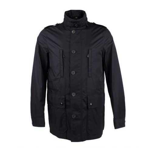 Burberry/博柏利 男装 服装 深蓝色尼龙中长款外套 男士夹克