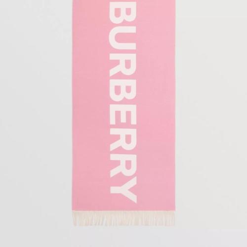  BURBERRY 22年秋冬 女士 标语设计丝毛混纺提花围巾 80541581