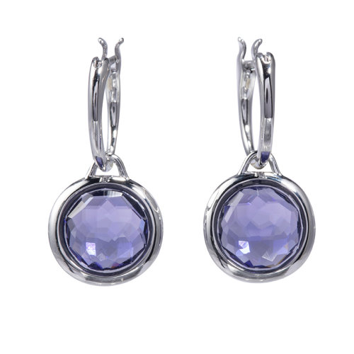 Swarovski/施华洛世奇 女士 首饰 紫色圆形水晶 银色女士耳饰