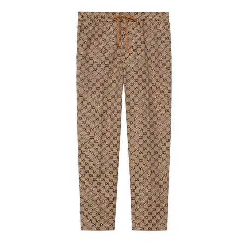  GUCCI古驰 22年秋冬 男士 GG棉质帆布长裤 698725 Z8A1M 9078