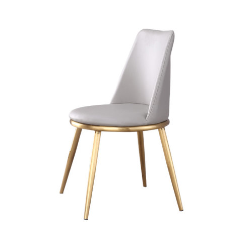 GeleiStory/GeleiStory  轻奢餐椅后现代酒店咖啡厅椅子家用不锈钢金属休闲椅靠背软包椅