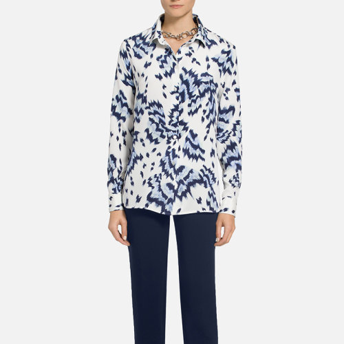 St.John/盛蔷印花翻领女士长袖衬衫K31ZW02