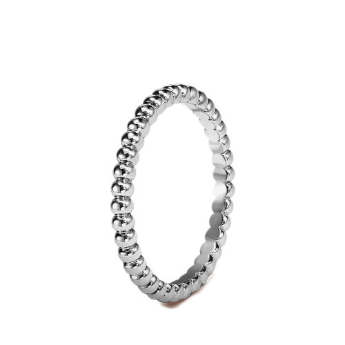 Van Cleef & Arpels/梵克雅宝 经典Perlée perles d'or系列 小号款18K金白金戒指指环VCARN31700
