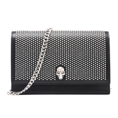 Alexander McQueen/亚历山大麦昆22春夏金属徽标铆钉装饰女士单肩包斜挎包链条包6130881HUMI