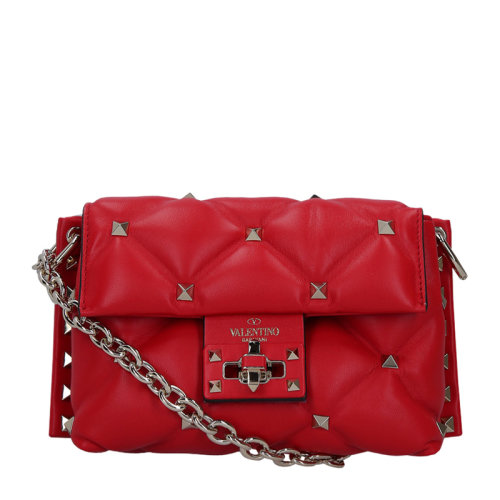 Valentino/华伦天奴女士时尚简约皮革迷你铆钉斜挎包单肩包链条包女包 SW2B0C73-NAP多色可选