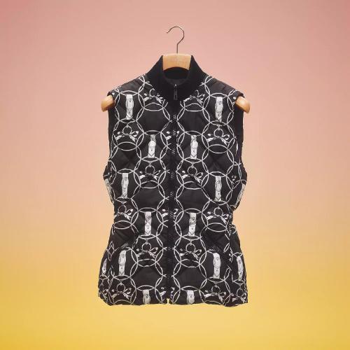  HERMES爱马仕 22年秋冬 女士 羽绒服 Gilet doudoune reversible imprime ??Promenade du Ma