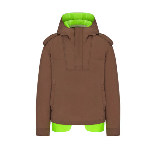 DIOR/迪奥 22年早春新款 男士咖啡棕色尼龙科技帆布连帽厚夹克外套283C402A5525_C186