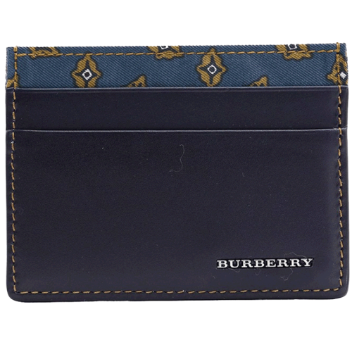 BURBERRY/博柏利  钱包男包奢侈品卡包PVC烟熏格纹钱夹卡套卡片夹 深蓝色