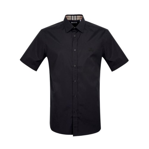  BURBERRY/博柏利 男士黑色棉质短袖衬衫 8025764 PLFSX