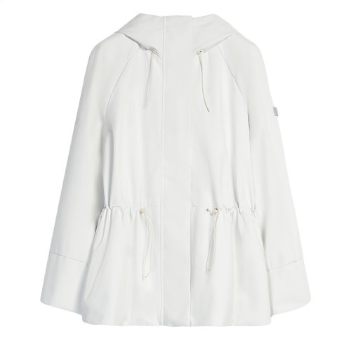 MaxMara/麦丝玛拉 22年早春新款 SAPORE系列 女士沙白色涤纶多层技术面料短款防水风衣夹克3021012606002