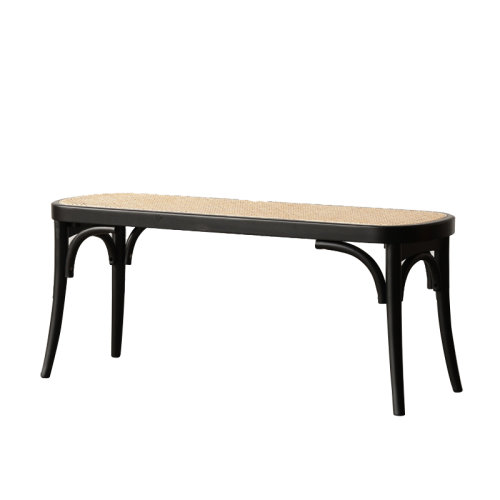 GeleiStory/GeleiStory  实木床尾凳现代简约藤编换鞋凳创意民宿客厅餐椅家用条形凳子  餐椅/吧台椅