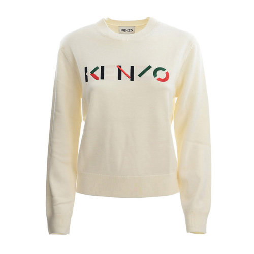 Kenzo 高田贤三 女装 服装 羊毛logo彩色徽标短款套头衫 女士毛衣