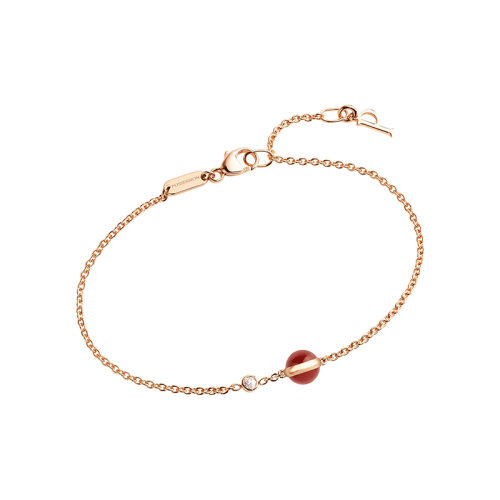 PIAGET/伯爵经典款POSSESSION时来运转系列 18K金玫瑰金红玉髓镶钻手链 G36PB200