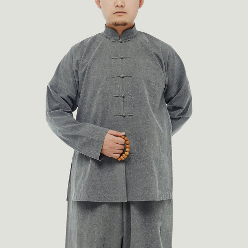 JLMT/净莲满堂 民国对襟小衫 墨染棉 男唐装