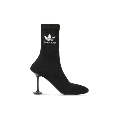 Balenciaga/巴黎世家 22年秋冬新款 ADIDAS联名系列 女士黑色针织面料Sock高跟短靴722298W2LM11090