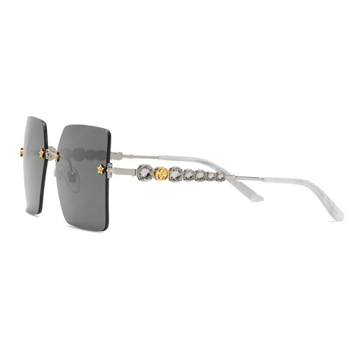 GUCCI/古驰 女士灰色方形金属太阳镜  ?610402I33308117