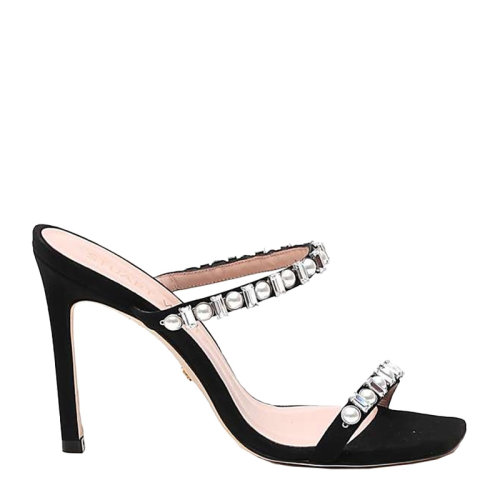Stuart Weitzman/斯图尔特韦茨曼 女士 鞋靴  黑色细跟铆钉装饰高跟凉鞋 女士高跟凉鞋