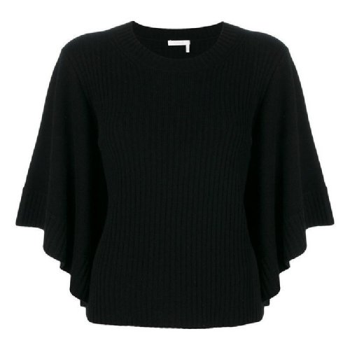 CHLOE/克洛伊  蔻依女装 女士黑色羊绒时尚圆领秋冬针织衫/毛衣 17AMP0517A500NR001