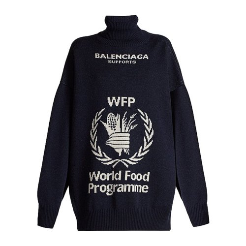  Balenciaga/巴黎世家 女士海军蓝羊毛针织衫/毛衣 542688 T1507 4177 PLFSX