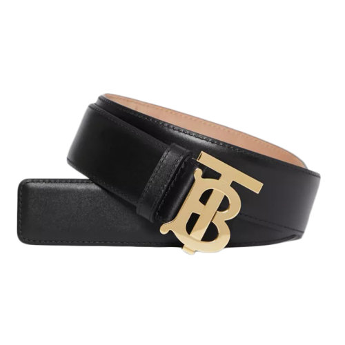 BURBERRY/博柏利新款 女士黑色专属标识图案皮革腰带35毫米80189501