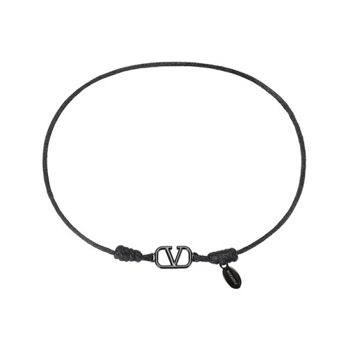 Valentino/华伦天奴  男女同款黑色织物金属配饰时尚百搭手链  VY2J0M96NGN 0NO