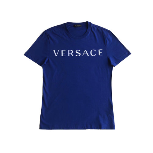 Versace 范思哲 深蓝色短袖 2字母刺绣标