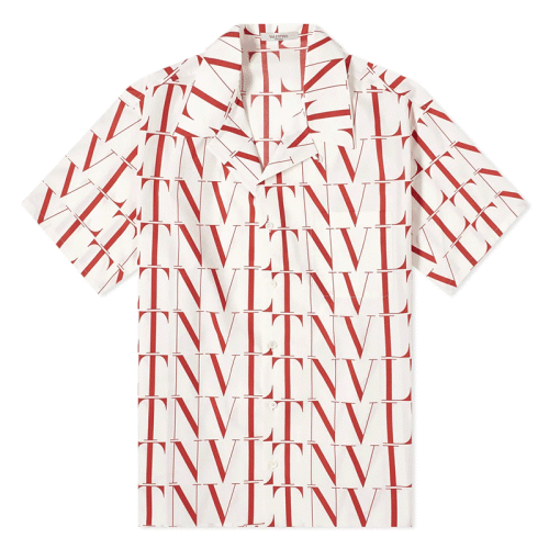  Valentino/华伦天奴 男士红色徽标印花衬衫 WV3AAA906G5J03