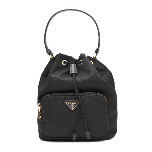PRADA/普拉达Duet系列织物水桶包女士手提单肩包1BH038RV4