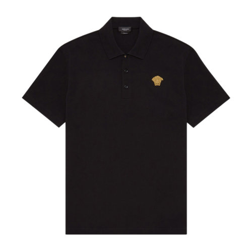 VERSACE/范思哲 男士纯色棉质经典美杜莎头像刺绣翻领短袖上衣T恤POLO衫 A87427-A237141 多色可选