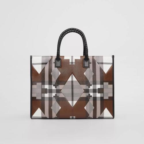  BURBERRY 22年秋冬 男士 几何格纹托特包 80513471